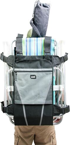 Folding Chair Carrying Bag - Large Beach Chair Backpack Fits 2 Beach Chairs, Sun Umbrella, Towels & More Beach Accessories Must Haves - Beach Chair Carrying Bag - Perfect Family Beach Bag in Saudi Arabia