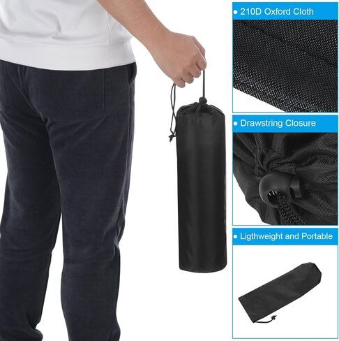 PATIKIL 17x6 Inch Ultra Mini Tripod Monopod Case Bag, Nylon Foldable Tripod Carrying Case Storage Bag with Shoulder Strap for Outdoor Travel Camping, Black in Saudi Arabia