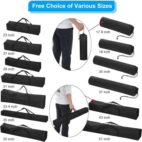 PATIKIL 17x6 Inch Ultra Mini Tripod Monopod Case Bag, Nylon Foldable Tripod Carrying Case Storage Bag with Shoulder Strap for Outdoor Travel Camping, Black in Saudi Arabia