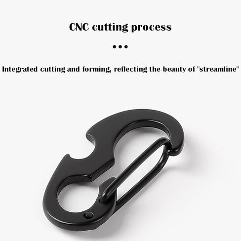 3 قطع صغيرة من نوع D مشبك حلقة تسلق صغير عالي التحمل للتخييم في الهواء الطلق فتاحة زجاجات بإبزيم تسلق الجبال باللون الأسود in Kuwait