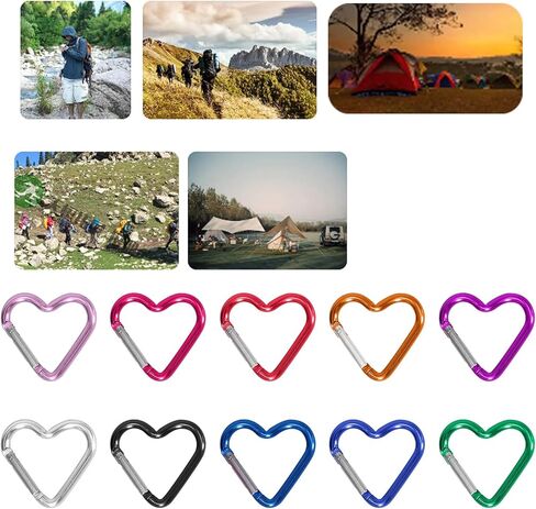 Lightweight Heart Shaped Keychain Clips Heavy Duty Carabiner Aluminum Alloy Carabiner Clip Spring Snap Hook Holder Portable Spring Snap Hook Durable Carabiner in Saudi Arabia