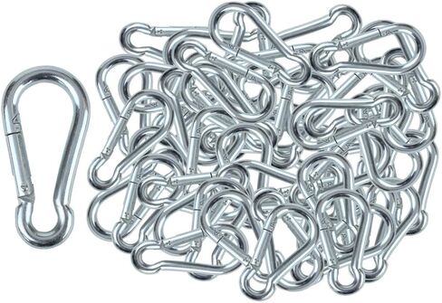 | 50 Pack and 100 Pack | Bulk Heavy Duty Carabiner Snap Clip Hooks |Black, Zinc and Stainless | Contractors, Gyms, Fitness Centers, Business, Industrial in Saudi Arabia