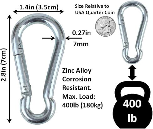 | 50 Pack and 100 Pack | Bulk Heavy Duty Carabiner Snap Clip Hooks |Black, Zinc and Stainless | Contractors, Gyms, Fitness Centers, Business, Industrial in Saudi Arabia
