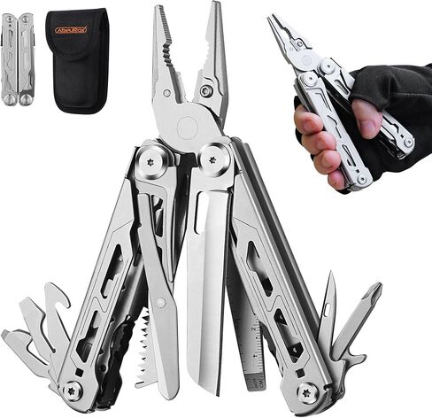 Multitool Pliers, 17-In-1 Heavy Duty Survival Multi-Tool with Sheath, Perfect Gadgets for EDC Survival Camping Hiking, Stocking Stuffers and Gifts for Men in Kuwait