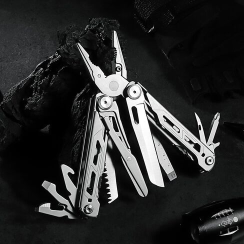Multitool Pliers, 17-In-1 Heavy Duty Survival Multi-Tool with Sheath, Perfect Gadgets for EDC Survival Camping Hiking, Stocking Stuffers and Gifts for Men in Kuwait