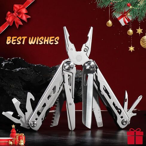 Multitool Pliers, 17-In-1 Heavy Duty Survival Multi-Tool with Sheath, Perfect Gadgets for EDC Survival Camping Hiking, Stocking Stuffers and Gifts for Men in Kuwait