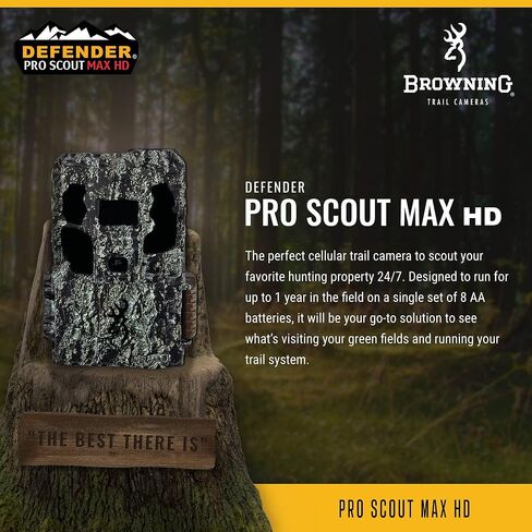 Browning Trail Cameras Defender Pro Scout Max HD 24MP Dual SIM Cellular Trail Camera - Ultra High Gain Antenna, Smart Infrared Video, 100' Detection Range & Smartphone App Compatibility (OVIX Camo) in Saudi Arabia