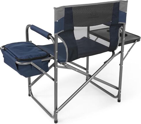 Foldable Cooler Chair with Attached Side Table for Camping/Hiking/Backpacking by Caddis Sports, Inc. (Navy) in Saudi Arabia