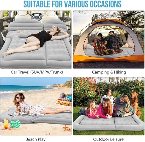 مرتبة هوائية للسيارة ISWEES، مرتبة هوائية لسيارات الدفع الرباعي، مرتبة سيارة لسيارات الدفع الرباعي، مرتبة كاملة مع مضخة كهربائية ووسادتين، مرتبة هوائية لسرير السيارة، وسادة نوم محمولة متدفقة للمنزل والتخييم والسفر في الهواء الطلق in Kuwait