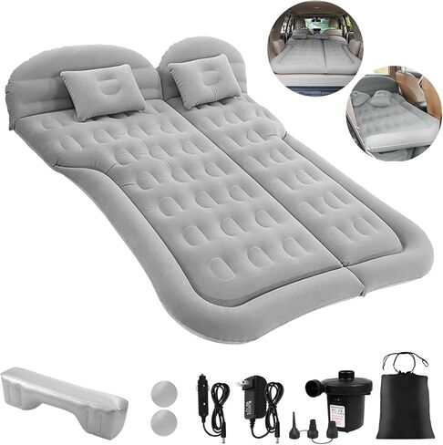 مرتبة هوائية للسيارة ISWEES، مرتبة هوائية لسيارات الدفع الرباعي، مرتبة سيارة لسيارات الدفع الرباعي، مرتبة كاملة مع مضخة كهربائية ووسادتين، مرتبة هوائية لسرير السيارة، وسادة نوم محمولة متدفقة للمنزل والتخييم والسفر في الهواء الطلق in Kuwait