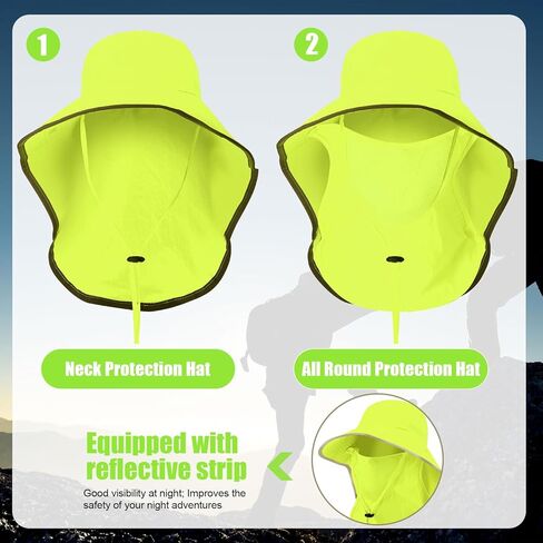 4 Pcs Sun Hat Fishing Hat with Face Cover Reflective Arm Sleeve Men Women Wide Brim Hat for Summer Gardening Fishing in Saudi Arabia