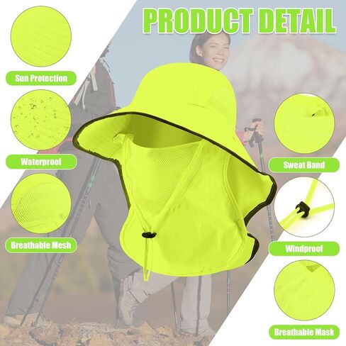 4 Pcs Sun Hat Fishing Hat with Face Cover Reflective Arm Sleeve Men Women Wide Brim Hat for Summer Gardening Fishing in Saudi Arabia