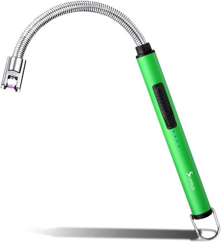 ولاعة فلورسنت من سوبروس تتوهج في الظلام برقبة مرنة 360 درجة قابلة لإعادة الشحن عبر USB ومضادة للرياح وآمنة ثلاثية للشموع والطهي والشواء في الحفلات (أزرق) in Kuwait