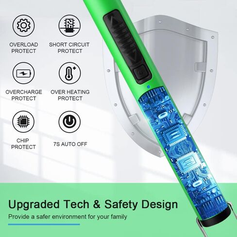 ولاعة فلورسنت من سوبروس تتوهج في الظلام برقبة مرنة 360 درجة قابلة لإعادة الشحن عبر USB ومضادة للرياح وآمنة ثلاثية للشموع والطهي والشواء في الحفلات (أزرق) in Kuwait