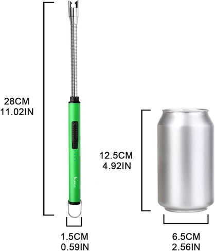 ولاعة فلورسنت من سوبروس تتوهج في الظلام برقبة مرنة 360 درجة قابلة لإعادة الشحن عبر USB ومضادة للرياح وآمنة ثلاثية للشموع والطهي والشواء في الحفلات (أزرق) in Kuwait