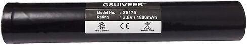 75175 بطارية قابلة للشحن 3.6 فولت 1800 مللي أمبير Ni-CD متوافقة مع Streamlight Stinger 75175 75375 75300 75500 75810 76000 76300، PolyStinger، Pelican M9، FL126 مصباح يدوي (1 حزمة) in Kuwait