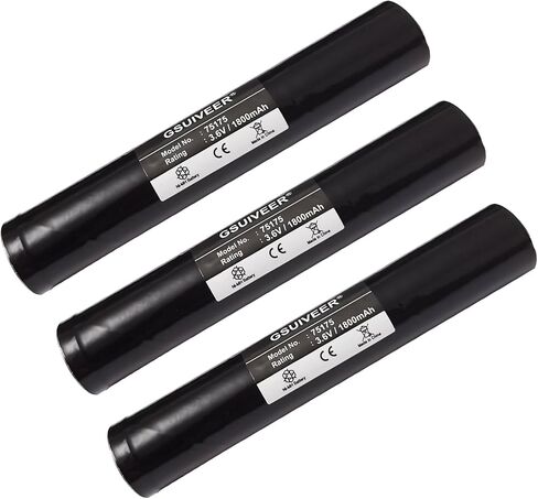 75175 بطارية قابلة للشحن 3.6 فولت 1800 مللي أمبير Ni-CD متوافقة مع Streamlight Stinger 75175 75375 75300 75500 75810 76000 76300، PolyStinger، Pelican M9، FL126 مصباح يدوي (1 حزمة) in Kuwait