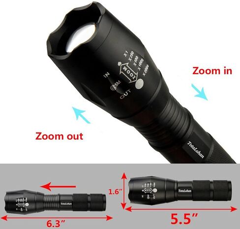 TC1200 Military Grade 2000 Lumen 5 Mode LED Tactical Flashlight Torch for Hurricane Camping Biking Hiking Home Emergency,2 Pack in Saudi Arabia