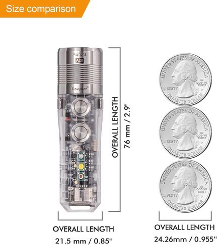 RovyVon A28 Gen 2 Pocket Flashlight, 1000 Lumen with Sidelight Super Bright Handheld Flashlights, USB C Rechargeable EDC Flashlights Waterproof for Hiking,Outdoor,Emergency in Saudi Arabia