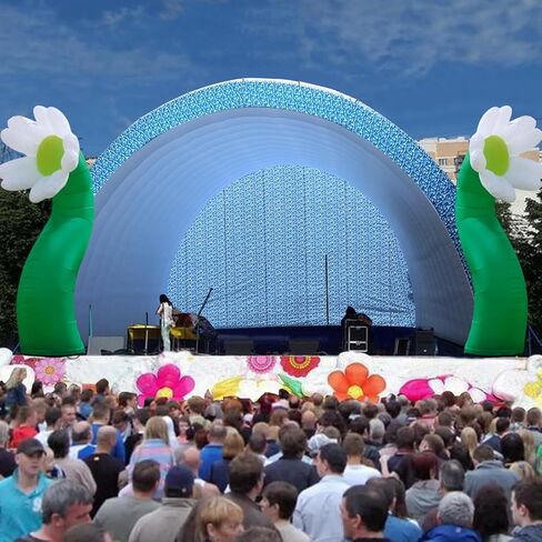 Inflatable Event Stage Tent includes a 950W Blower，Inflatable Stage Elevate Your Occasions with Style and Convenience,Inflatable Stage Cover in Saudi Arabia