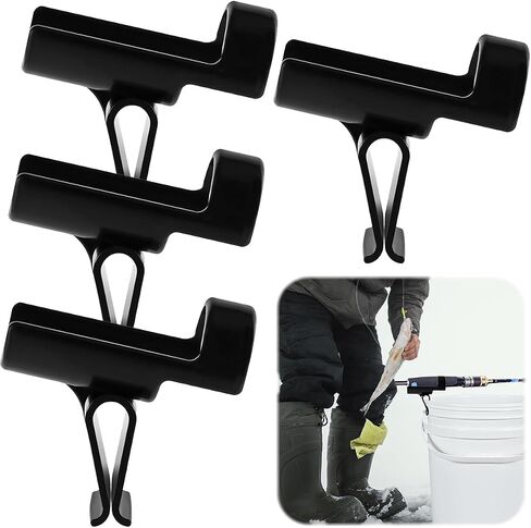 Bucket Rod Holder, Ice Fishing Pole Holders, Fishing Rod Holder for Bank Fishing, Reliable Bucket Rod Holder for Almost Any Ice Rods Holder Clamp on Your Bucket (Black) in Saudi Arabia