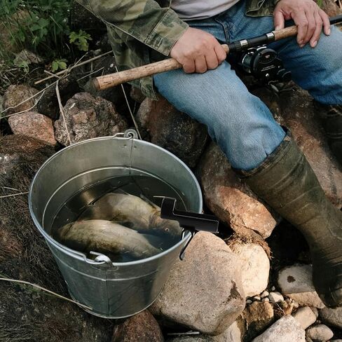 Bucket Rod Holder, Ice Fishing Pole Holders, Fishing Rod Holder for Bank Fishing, Reliable Bucket Rod Holder for Almost Any Ice Rods Holder Clamp on Your Bucket (Black) in Saudi Arabia