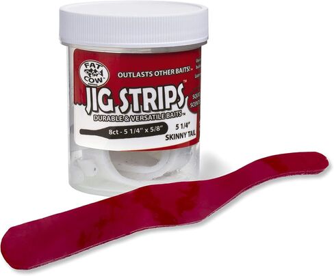 Fat Cow Jig Strips Skinny Tail 5 1/4" - 40X Stronger Than Soft Baits - 8 ct in Saudi Arabia