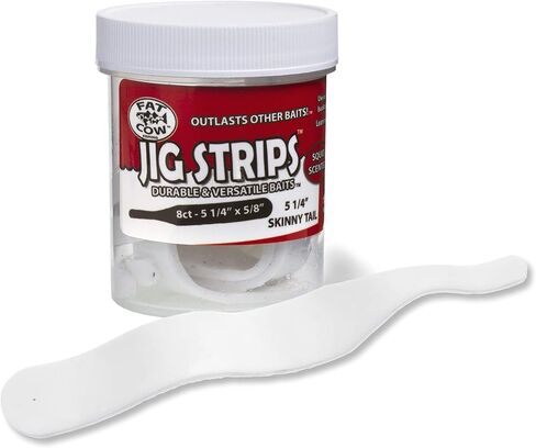 Fat Cow Jig Strips Skinny Tail 5 1/4" - 40X Stronger Than Soft Baits - 8 ct in Saudi Arabia