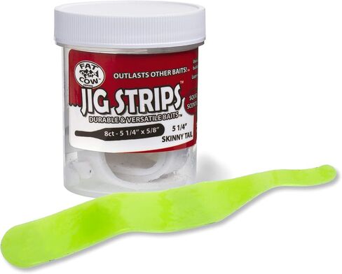 Fat Cow Jig Strips Skinny Tail 5 1/4" - 40X Stronger Than Soft Baits - 8 ct in Saudi Arabia