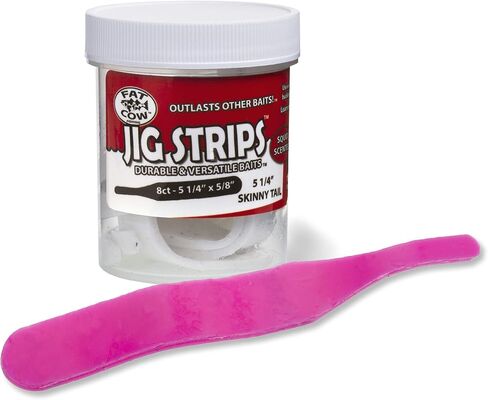 Fat Cow Jig Strips Skinny Tail 5 1/4" - 40X Stronger Than Soft Baits - 8 ct in Saudi Arabia