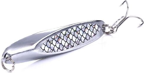 5 قطع ملاعق صيد، طعم ترتر باس، طعم صيد السمك مع دوار، طعم صيد معدني مع خطافات، للمياه المالحة العذبة in Kuwait