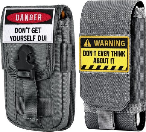 bvya 2 Pack Tactical Molle Phone Pouches, Smartphone Waist Belt Holster Phone Case Cover with Buckle Closure Card Holder and 2 Patches for iPhone 14 Pro Max/13 Pro Max/12 Pro Max in Saudi Arabia