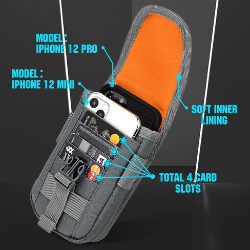 bvya 2 Pack Tactical Molle Phone Pouches, Smartphone Waist Belt Holster Phone Case Cover with Buckle Closure Card Holder and 2 Patches for iPhone 14 Pro Max/13 Pro Max/12 Pro Max in Saudi Arabia