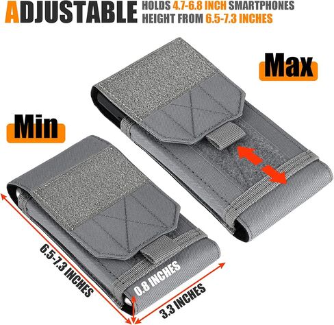 bvya 2 Pack Tactical Molle Phone Pouches, Smartphone Waist Belt Holster Phone Case Cover with Buckle Closure Card Holder and 2 Patches for iPhone 14 Pro Max/13 Pro Max/12 Pro Max in Saudi Arabia