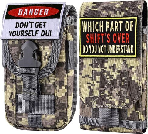 bvya 2 Pack Tactical Molle Phone Pouches, Smartphone Waist Belt Holster Phone Case Cover with Buckle Closure Card Holder and 2 Patches for iPhone 14 Pro Max/13 Pro Max/12 Pro Max in Saudi Arabia