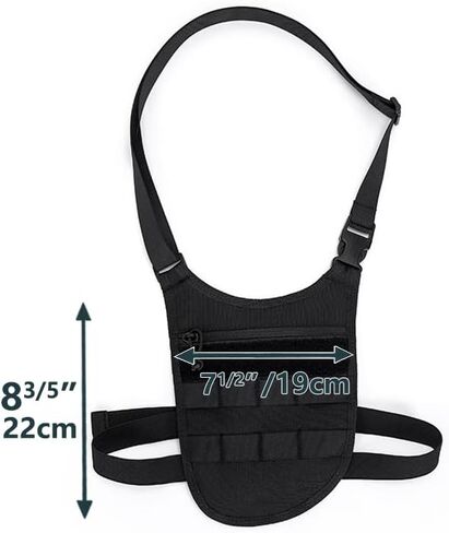 Canvas Pouch.Tactical Shoulder Bag.Underarm Bag.Men Hidden Waist. Outdoor Travel Wallet Phone Key Anti Theft Bag. Adjustable Waist Hunting Maintenance Tools Organizer（Black） in Saudi Arabia