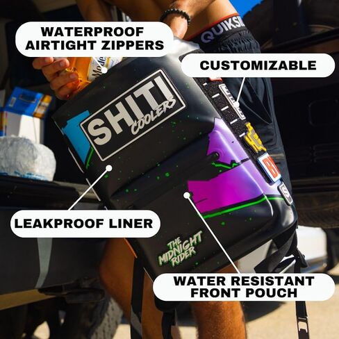 SHITI Coolers Soft Side Backpack Cooler for Partying at The Beach, Pool, Tailgate, or Camping - Portable Backsaver - Insulated & Leak Proof - High Performance Yet Extremely Cool (Midnight Rider) in Saudi Arabia