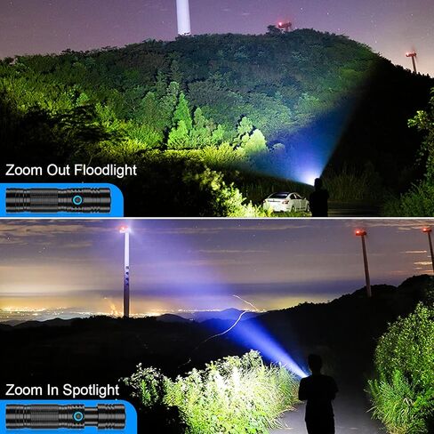 XHP50.2 مصباح يدوي LED قابل لإعادة الشحن، 1200 لومن، بطارية 5000 مللي أمبير، قابلة لإعادة الشحن عبر USB، مقاوم للماء، محمول باليد، تكتيكي، 4 أوضاع in Kuwait