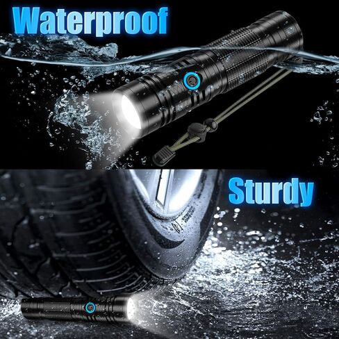 XHP50.2 مصباح يدوي LED قابل لإعادة الشحن، 1200 لومن، بطارية 5000 مللي أمبير، قابلة لإعادة الشحن عبر USB، مقاوم للماء، محمول باليد، تكتيكي، 4 أوضاع in Kuwait