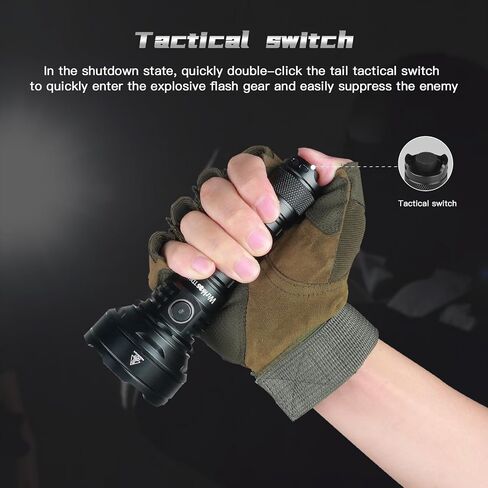 Wurkkos TD01C Tactical Flashlight, 1800LM Rechargeable, 1000M Throw USB-C in Saudi Arabia