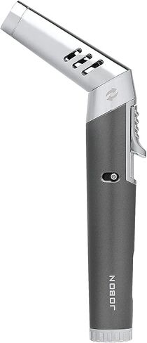 JOBON Torch Lighter, Adjustable Lockable Bendable Nozzle Jet Flame Refillable Butane Lighter with Gas Window for Candle Grill Baking Camping- No Gas Included (Grey) in Kuwait