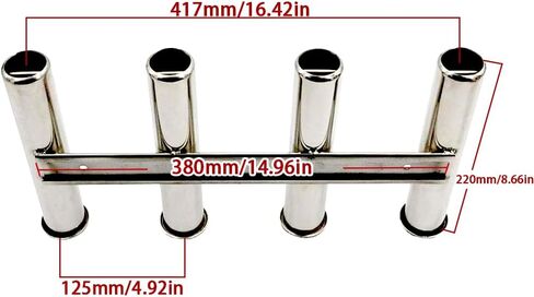 Stainless Steel Boat Fishing Rod Holder 4 Tubes Linkded Fishing Rod Rack Wall-Mounted Fishing Pod Racks for Marine Yacht Kayak Camper RV in Saudi Arabia
