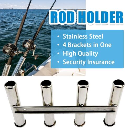 Stainless Steel Boat Fishing Rod Holder 4 Tubes Linkded Fishing Rod Rack Wall-Mounted Fishing Pod Racks for Marine Yacht Kayak Camper RV in Saudi Arabia