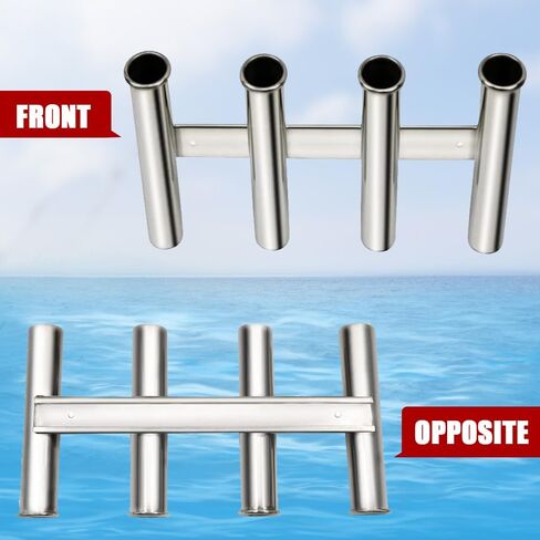 Stainless Steel Boat Fishing Rod Holder 4 Tubes Linkded Fishing Rod Rack Wall-Mounted Fishing Pod Racks for Marine Yacht Kayak Camper RV in Saudi Arabia