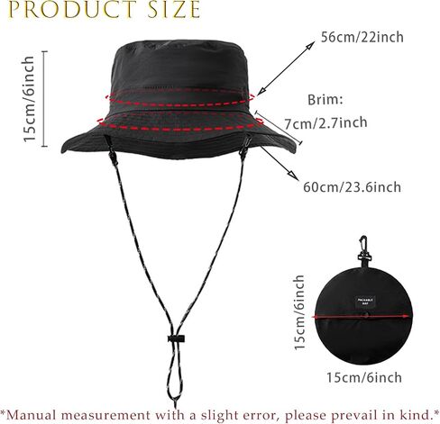 Waterproof Bucket Rain Hat with Chin Strap, Packable Sun Hat for Men Women Summer Lightweight Hiking Fishing Cap in Saudi Arabia
