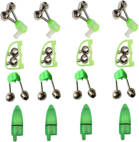 16 قطعة من مقاطع أجراس الصيد البلاستيكية إنذار لقضيب الصيد مع أجراس تنبيه مزدوجة، قضيب لضوء الصيد الليلي قابل للتثبيت in Kuwait