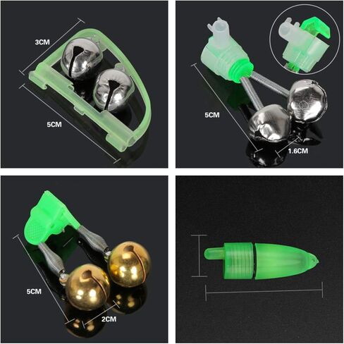 16 قطعة من مقاطع أجراس الصيد البلاستيكية إنذار لقضيب الصيد مع أجراس تنبيه مزدوجة، قضيب لضوء الصيد الليلي قابل للتثبيت in Kuwait