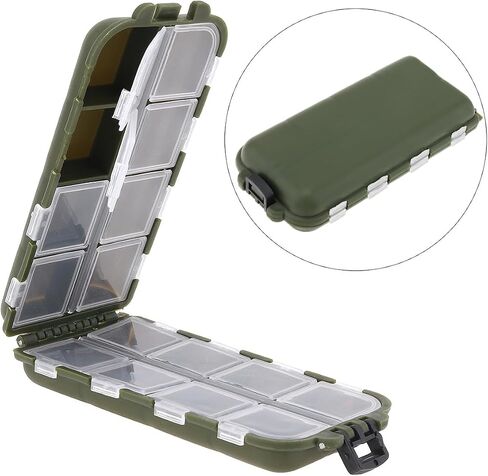 OriGlam Small Fishing Box Portable Case, 16 Compartments Mini Storage Box Containers, Hooks Lure Baits Grid Box Fishing Box Fishing Accessories Box in Saudi Arabia