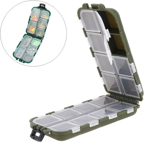 OriGlam Small Fishing Box Portable Case, 16 Compartments Mini Storage Box Containers, Hooks Lure Baits Grid Box Fishing Box Fishing Accessories Box in Saudi Arabia
