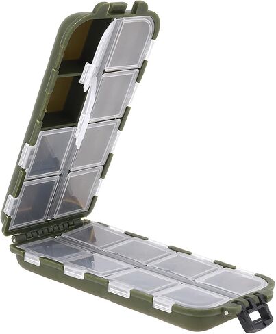 OriGlam Small Fishing Box Portable Case, 16 Compartments Mini Storage Box Containers, Hooks Lure Baits Grid Box Fishing Box Fishing Accessories Box in Saudi Arabia